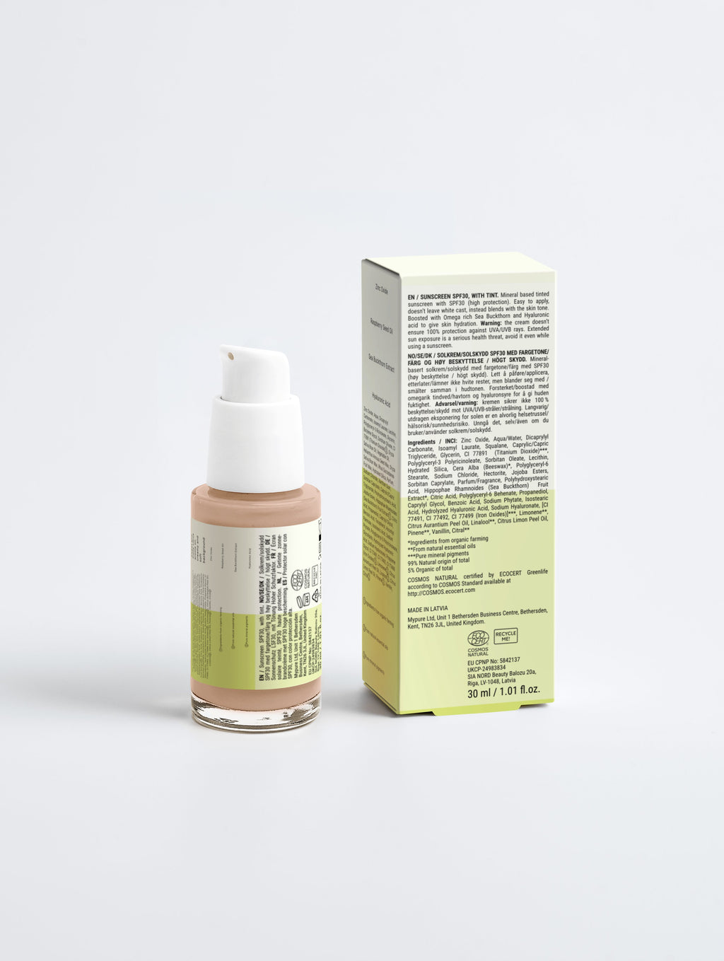 Sunscreen SPF30, with tint